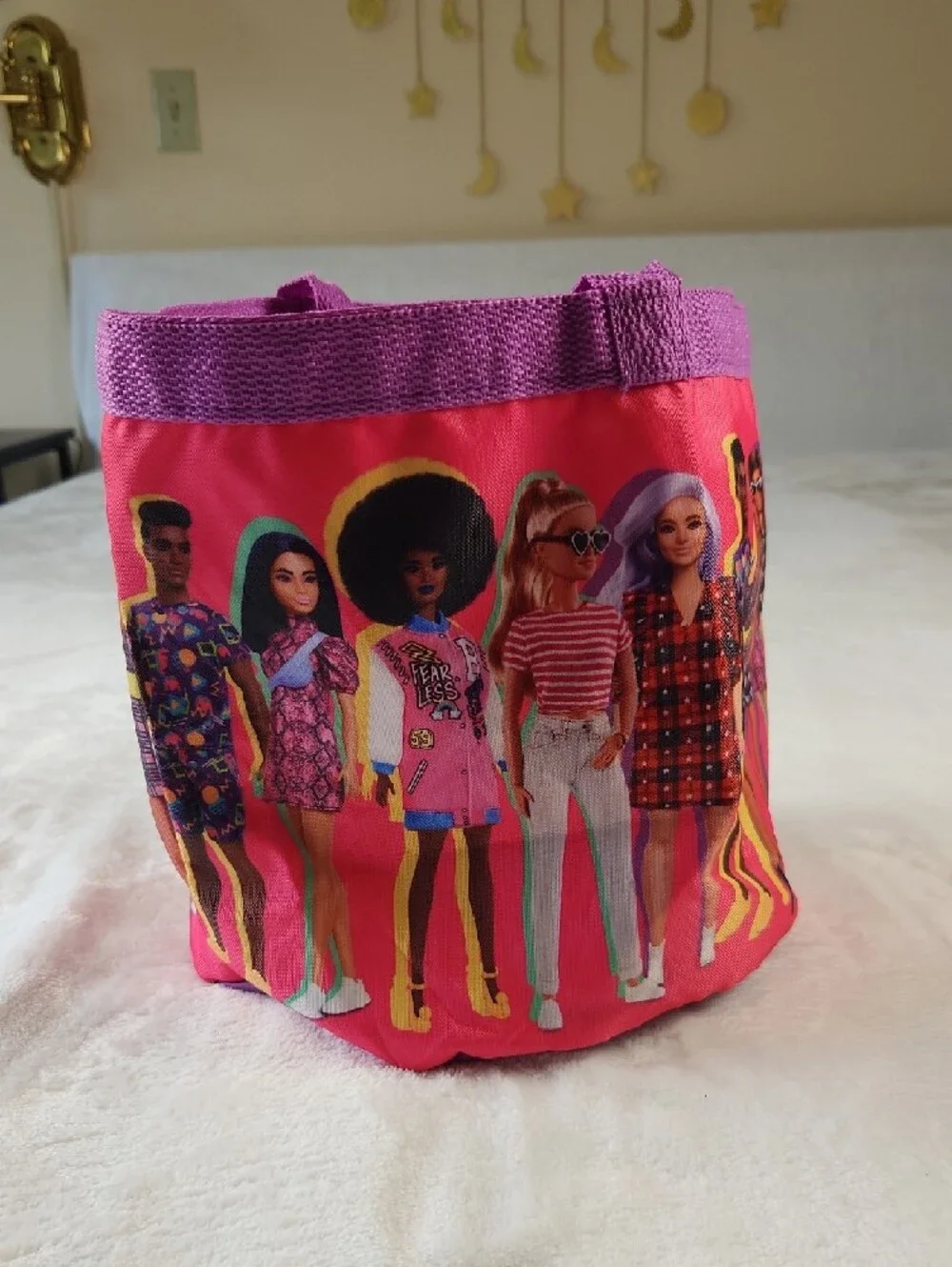 Barbie Tote Bag Fashionistas Collapsible Nylon Bucket Basket